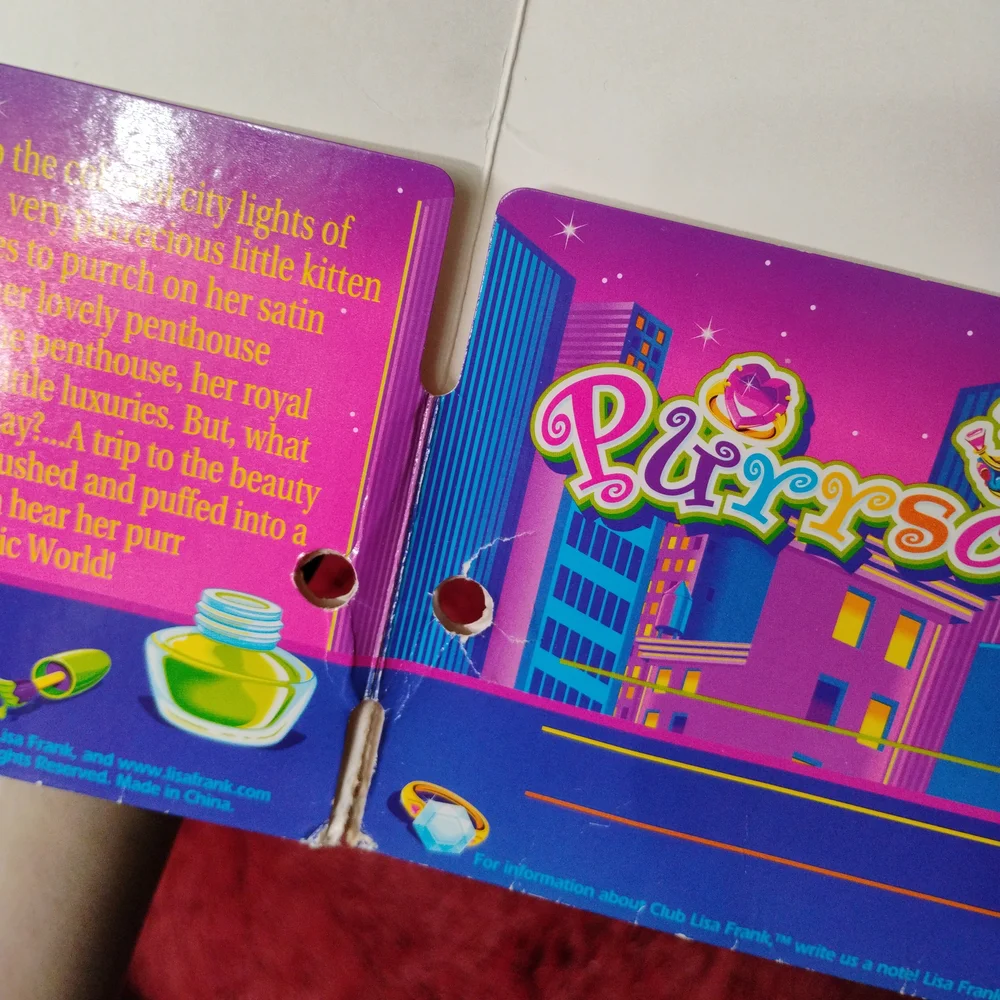 Vintage Lisa Frank Purrrscilla the White Cat Folder, 2002 Rare Collectible